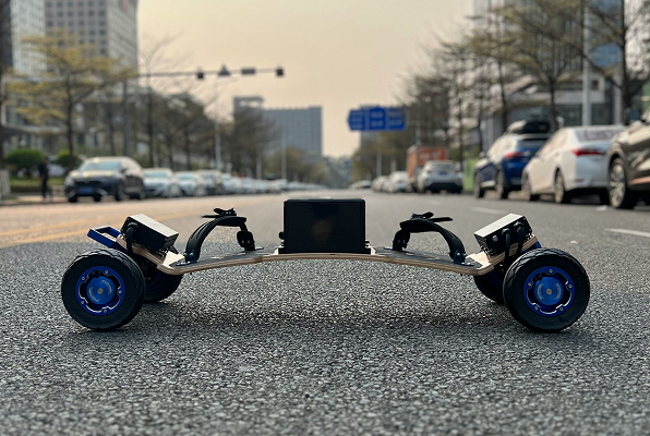 Testing rover equipment on asphalt road